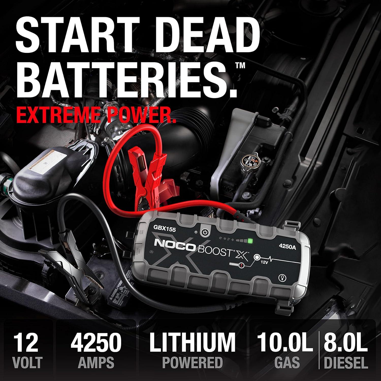 imageNOCO Boost X GBX155 4250A UltraSafe Jump Starter 12V Lithium Battery Booster Pack Portable Jump Box Power Bank ampamp Jumper Cables for 100L Gas and 80L Diesel Engines