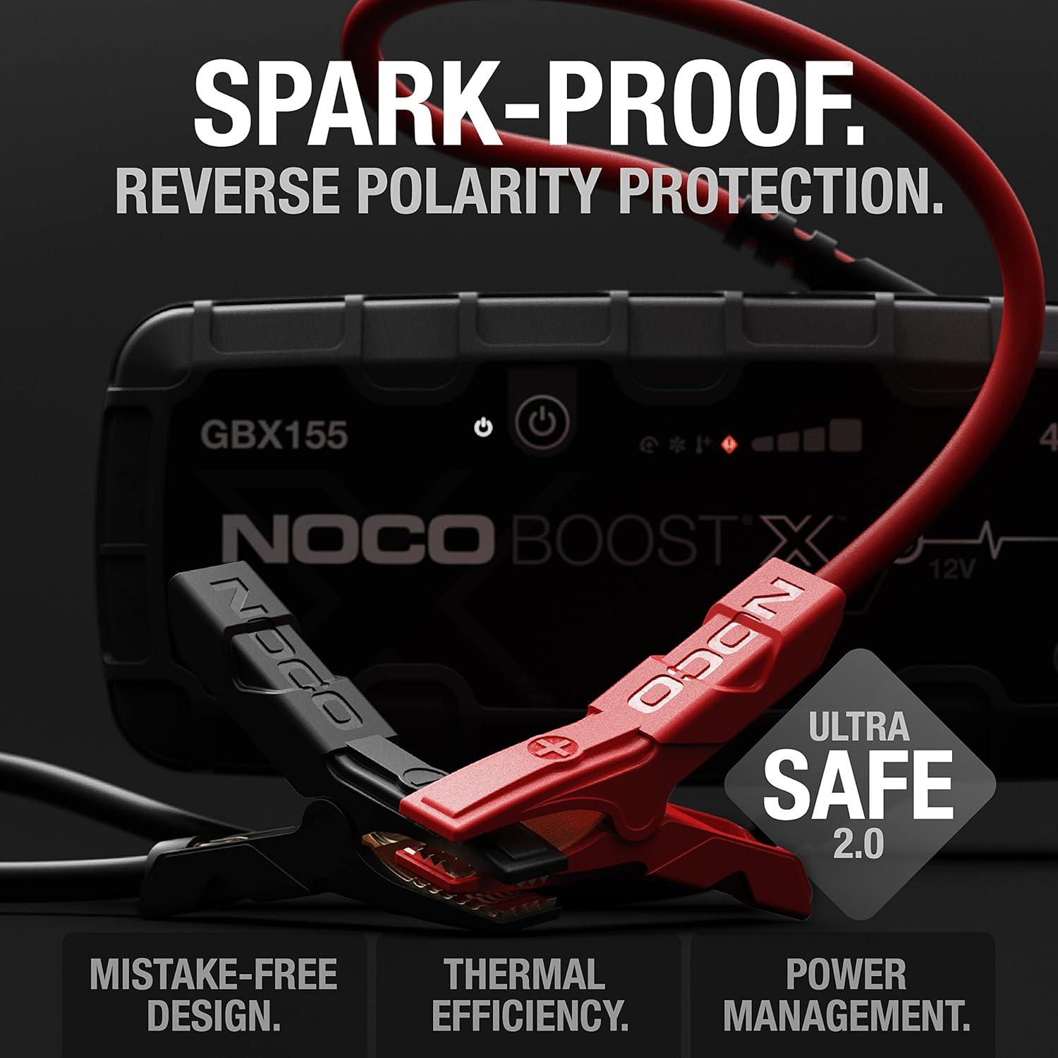imageNOCO Boost X GBX155 4250A UltraSafe Jump Starter 12V Lithium Battery Booster Pack Portable Jump Box Power Bank ampamp Jumper Cables for 100L Gas and 80L Diesel Engines