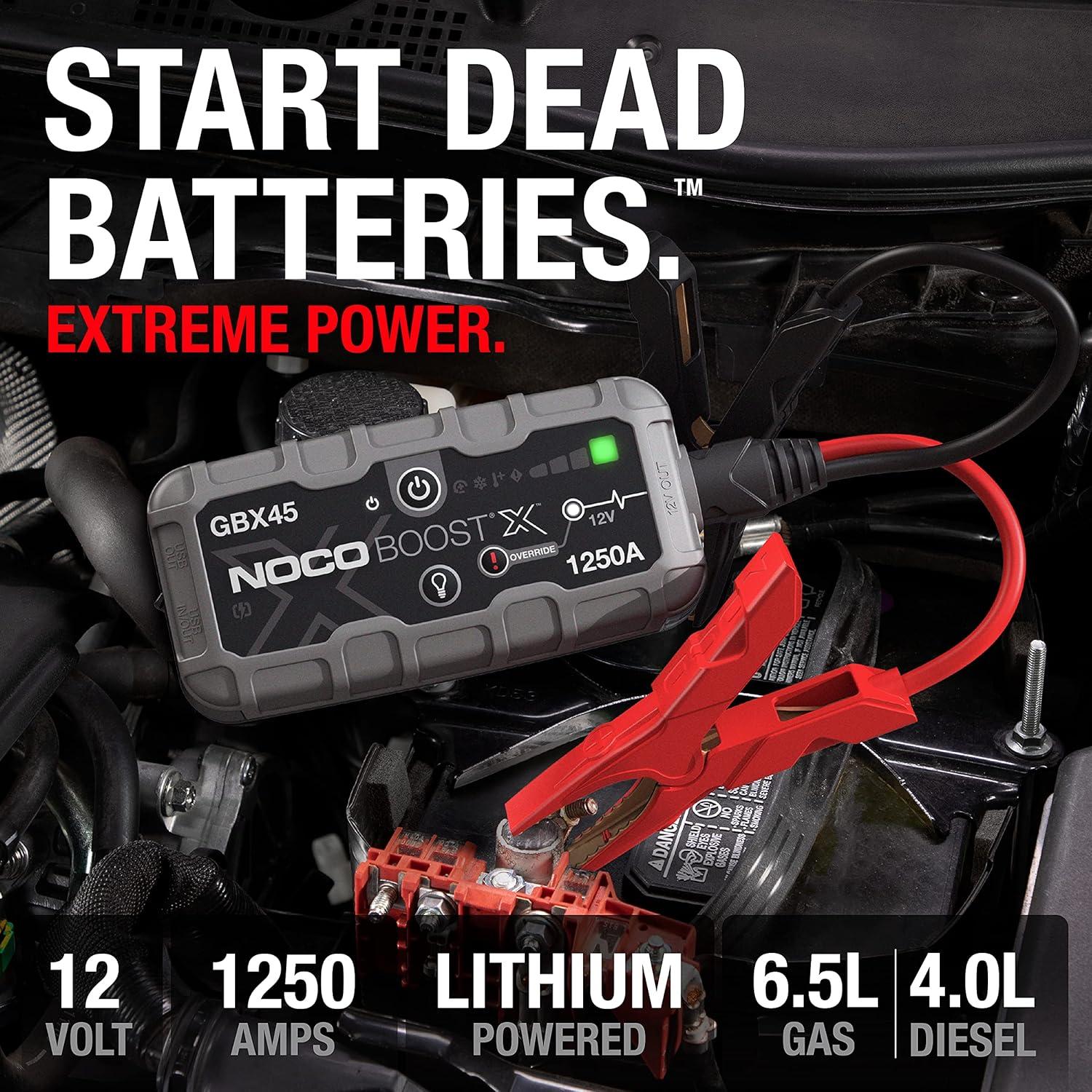 imageNOCO Boost X GBX45 1250A UltraSafe Jump Starter 12V Lithium Battery Booster Pack Portable Jump Box Power Bank ampamp Jumper Cables for 65L Gas and 40L Diesel Engines