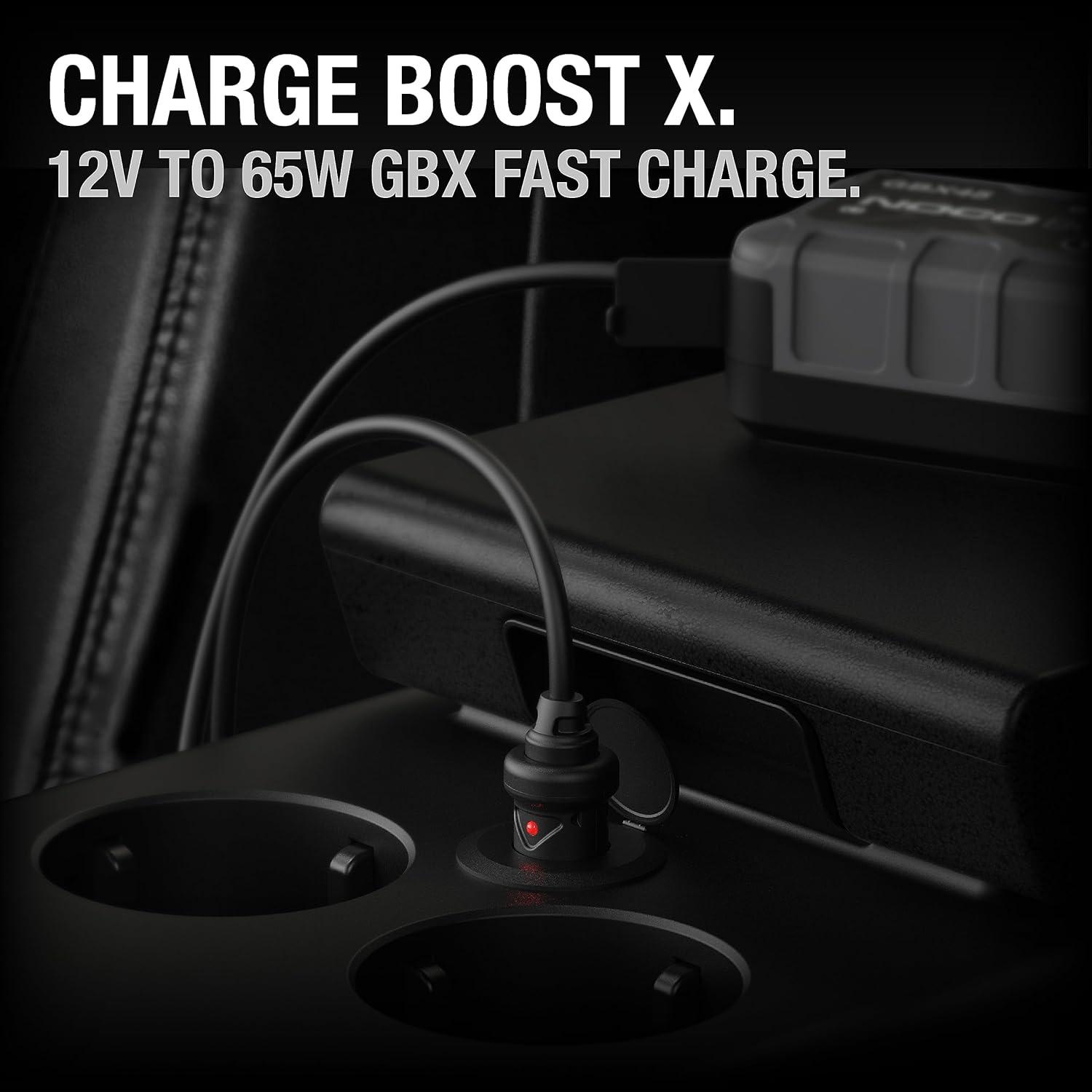 imageNOCO GBC011 Boost X 65W 12V Car Charger for GBX45 GBX55 GBX75 and GBX155 UltraSafe Lithium Jump StartersOne Size