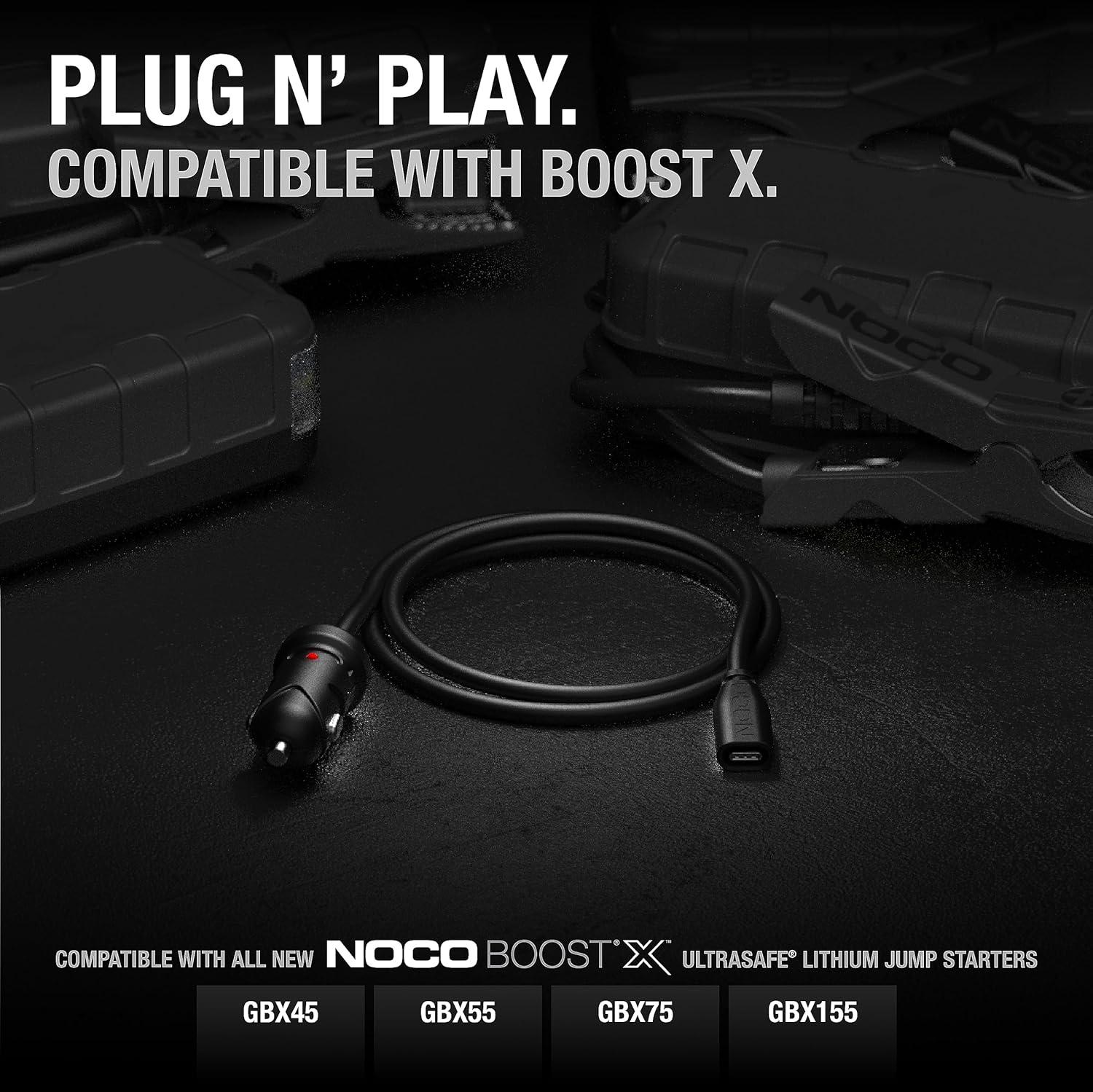 imageNOCO GBC011 Boost X 65W 12V Car Charger for GBX45 GBX55 GBX75 and GBX155 UltraSafe Lithium Jump StartersOne Size