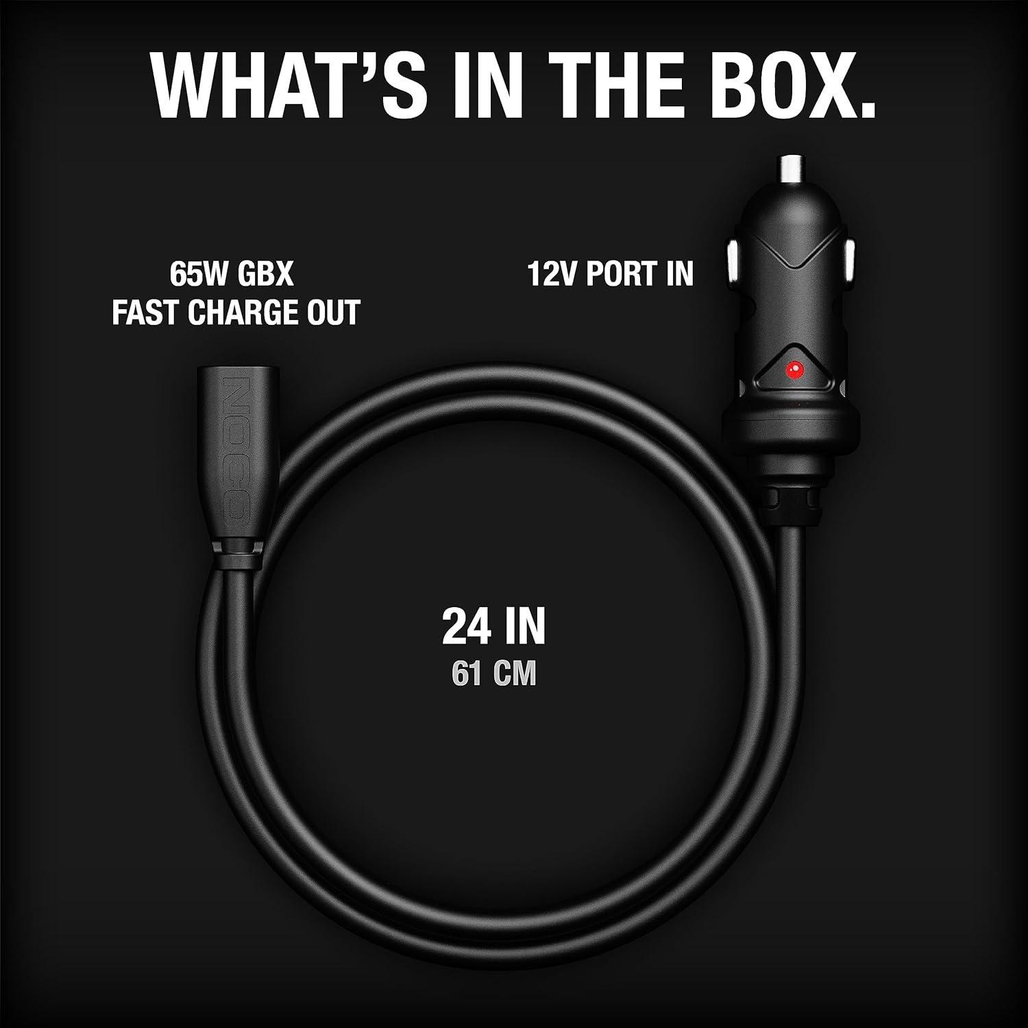 imageNOCO GBC011 Boost X 65W 12V Car Charger for GBX45 GBX55 GBX75 and GBX155 UltraSafe Lithium Jump StartersOne Size