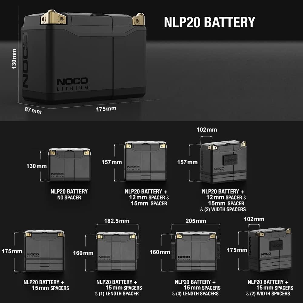 imageNOCO Lithium NLP20 UltraLight 12V Lithium Powersport Battery Group 20 7Ah 600A Start Power Intelligent BMS UL Certified