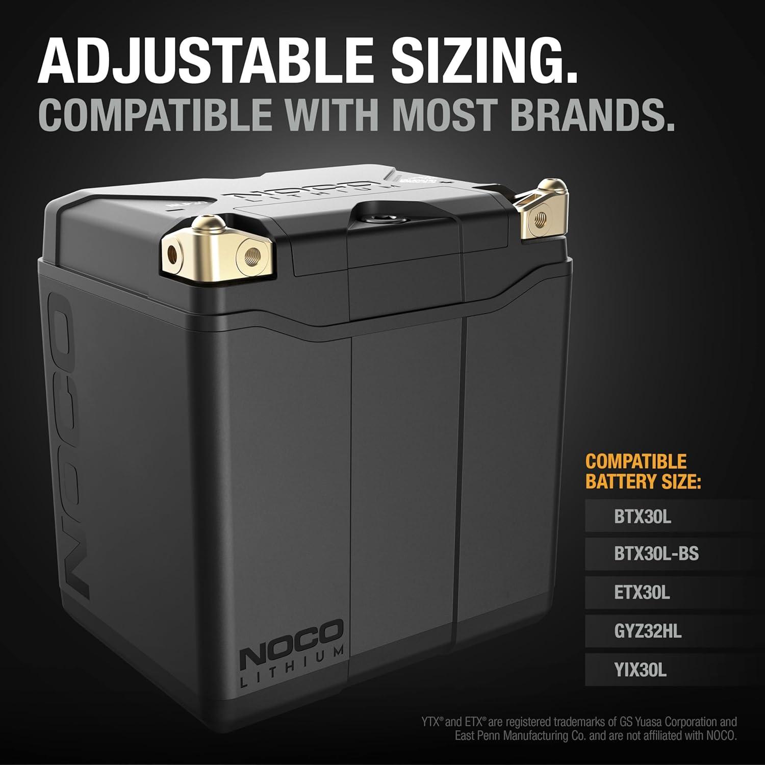 imageNOCO Lithium NLP30 UltraLight 12V Lithium Powersport Battery Group 30 8Ah 700A Start Power Intelligent BMS UL Certifiedc