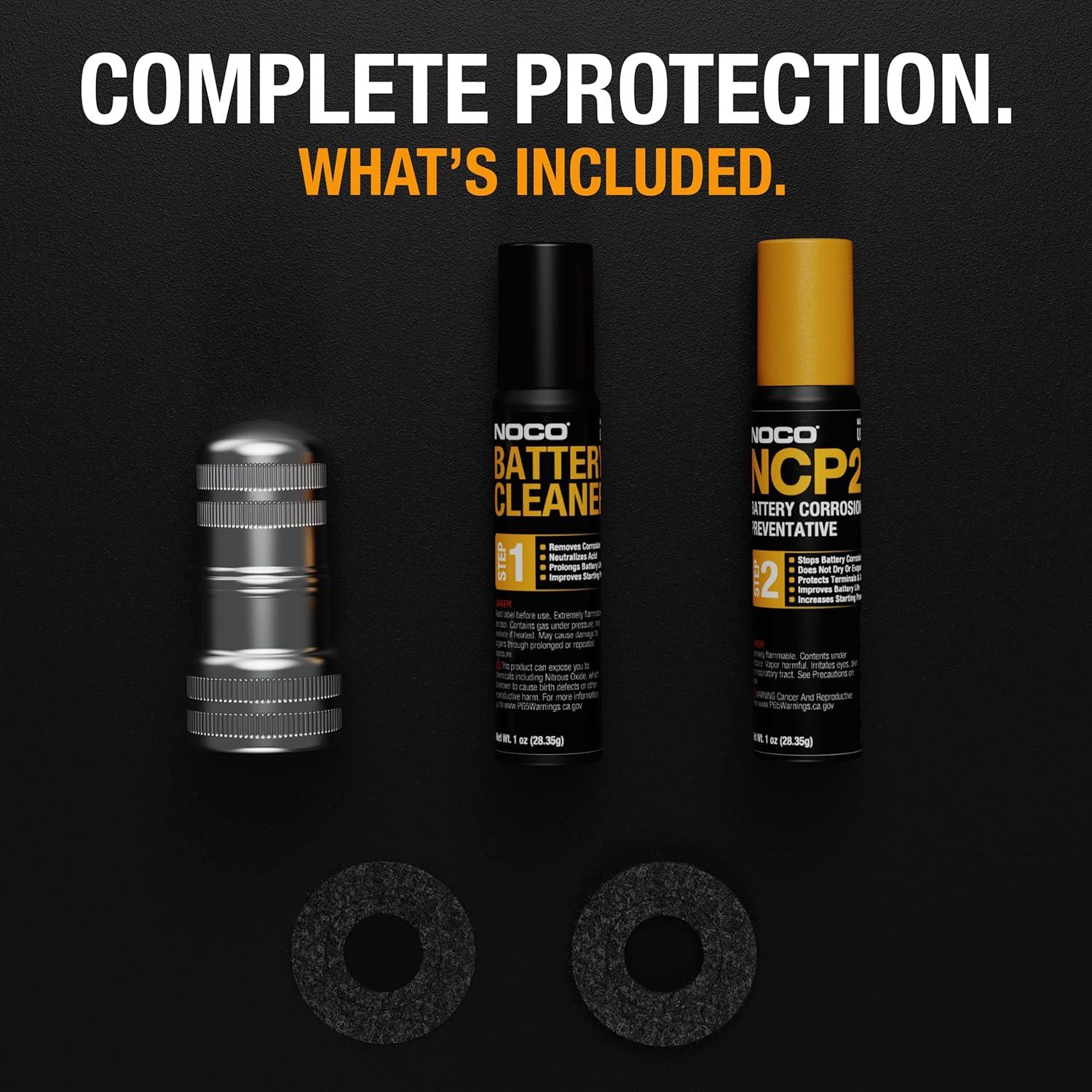 imageNOCO NCP2 M401 Battery Terminal Cleaning Kit With Battery Corrosion Preventative Spray Battery Cleaner Spray Battery Terminal Cleaning Brush And AntiCorrosion Washers