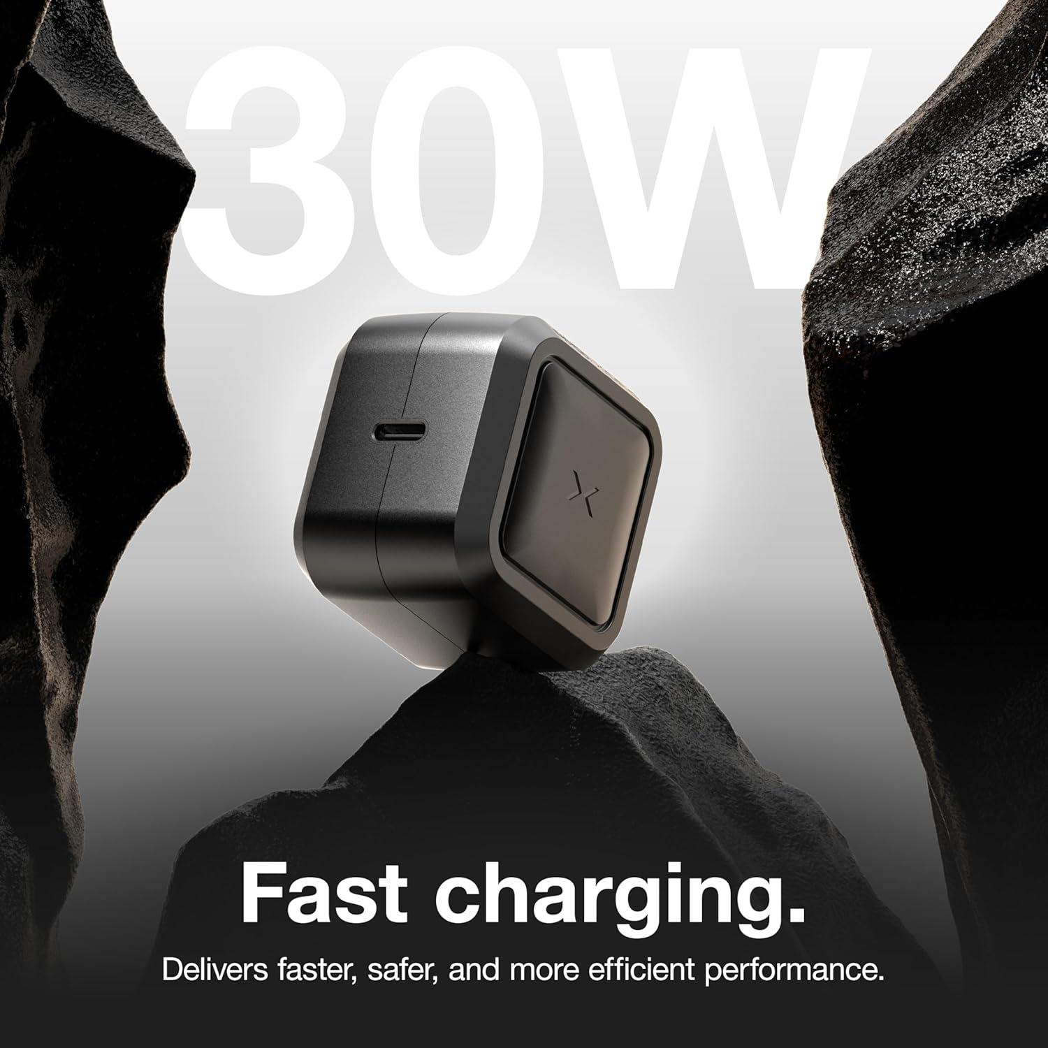 imageNOCO XGrid X30 30W USBC Charger Single Port GaN Power Adapter with PD 30 QC 40 and PPS Fast Charging with Smart Power Distribution Foldable Wall Plug UL Listed