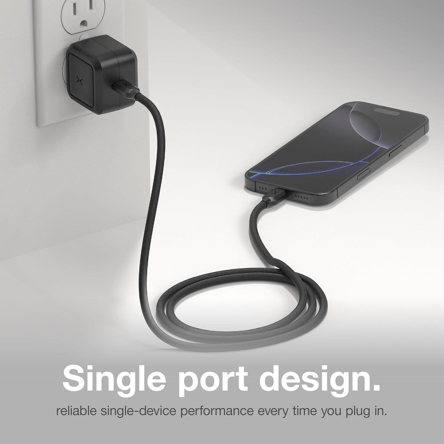 imageNOCO XGrid X30 30W USBC Charger Single Port GaN Power Adapter with PD 30 QC 40 and PPS Fast Charging with Smart Power Distribution Foldable Wall Plug UL Listed