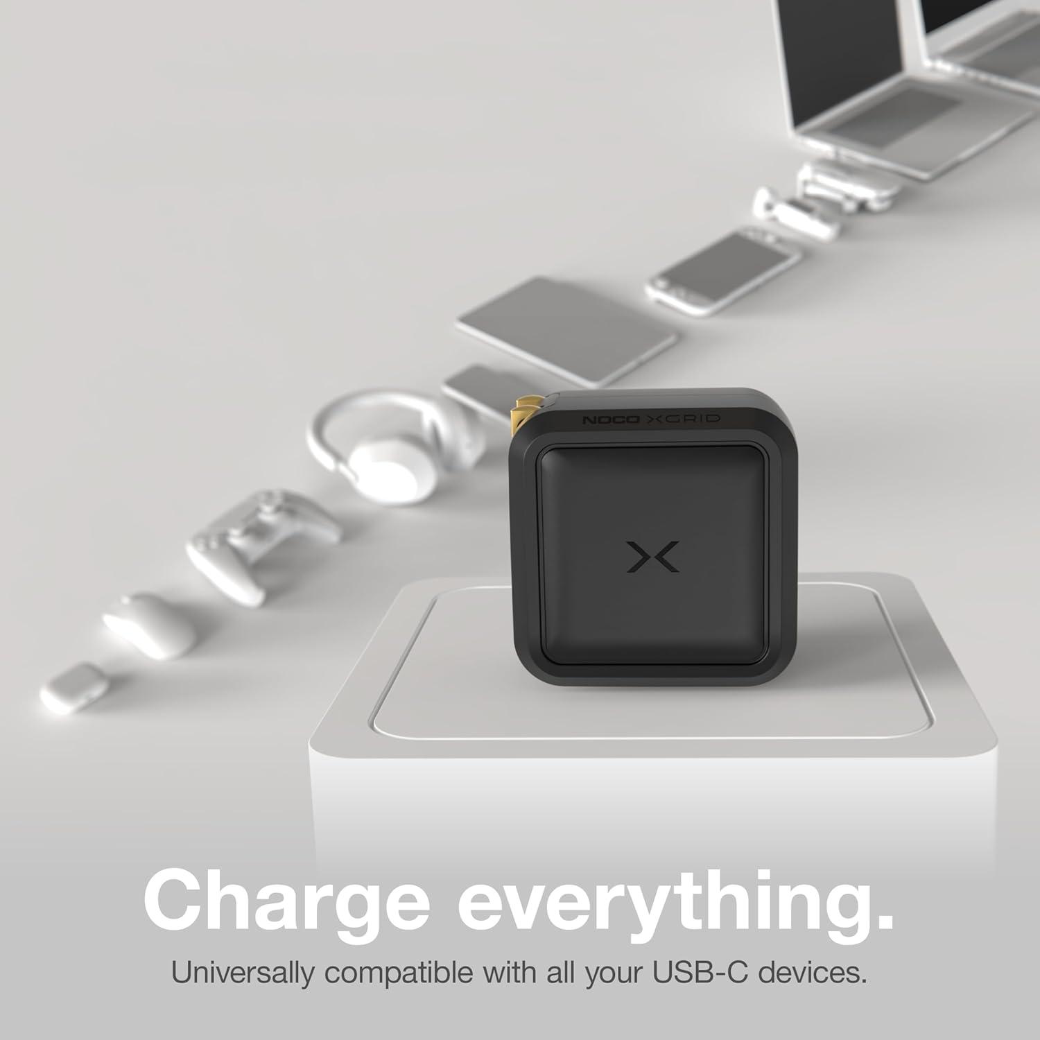 imageNOCO XGrid X65 65W USBC Charger Dual Port GaN Power Adapter with PD 30 QC 40 and PPS Fast Charging with Smart Power Distribution Foldable Wall Plug UL Listed