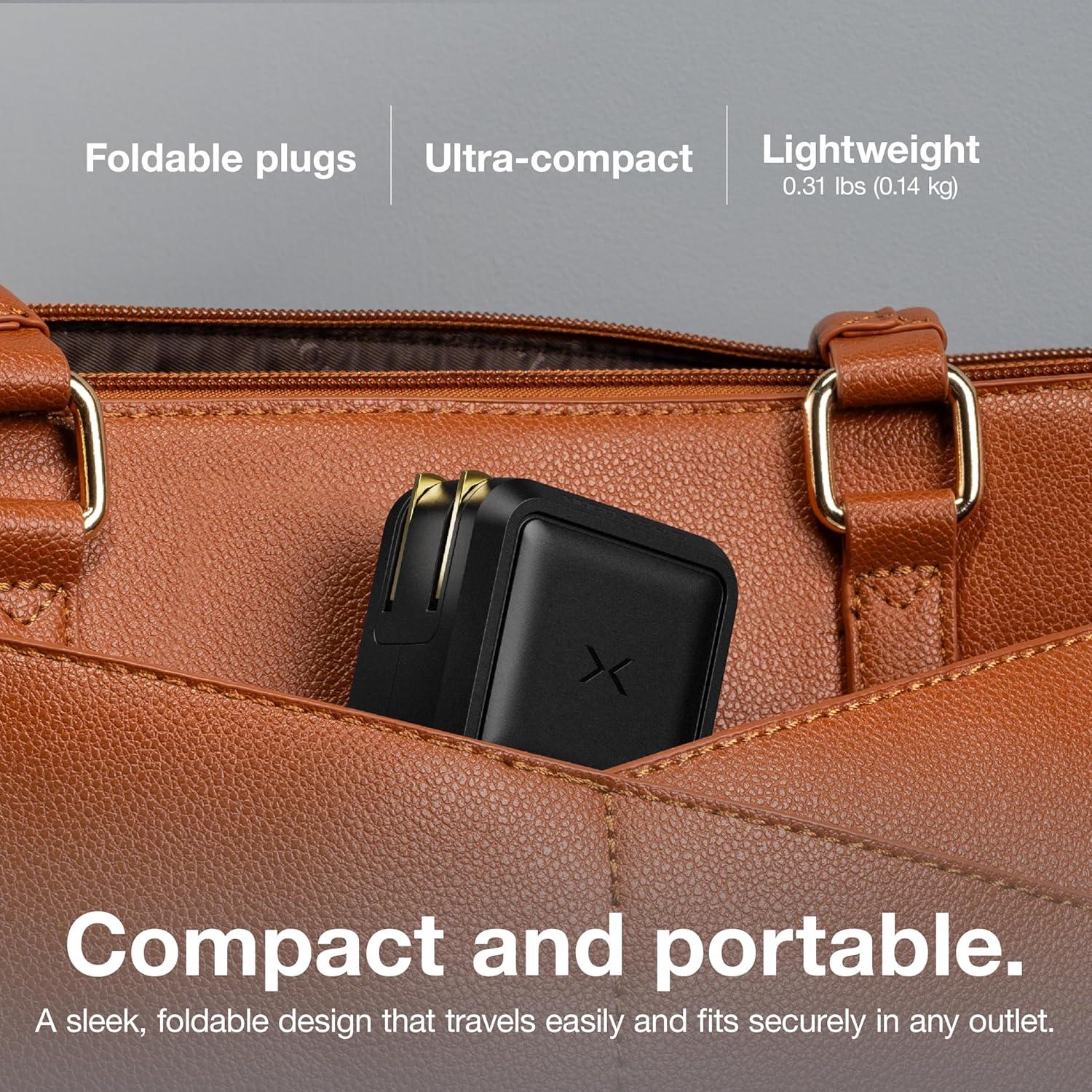 imageNOCO XGrid X65 65W USBC Charger Dual Port GaN Power Adapter with PD 30 QC 40 and PPS Fast Charging with Smart Power Distribution Foldable Wall Plug UL Listed
