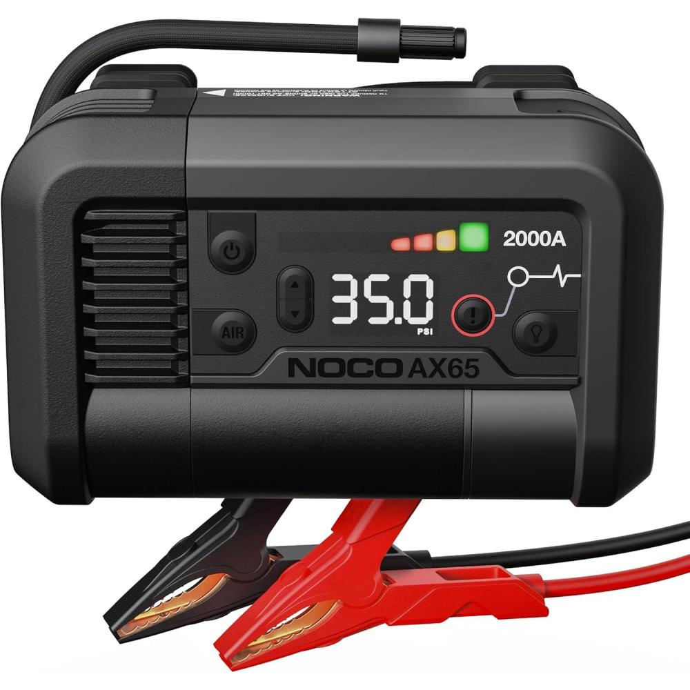 imageNOCO BoostAir AX65 2000A Jump Starter with Air Compressor Tire Inflator Starts 80L Gas ampamp 60L Diesel 67 SLPM Airflow Inflates 040 PSI in 2 Minutes