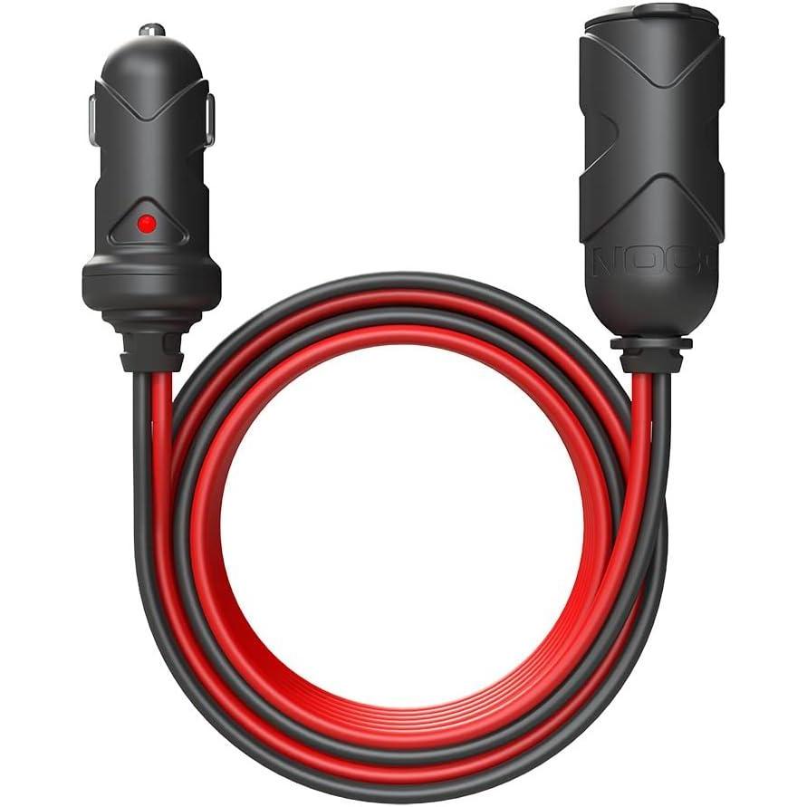 imageNOCO GC019 15A 14AWG 12V Adapter HeavyDuty Cigarette Lighter Plug and Male to Female Socket With 12Foot Extension Cord12V 12Foot Extension