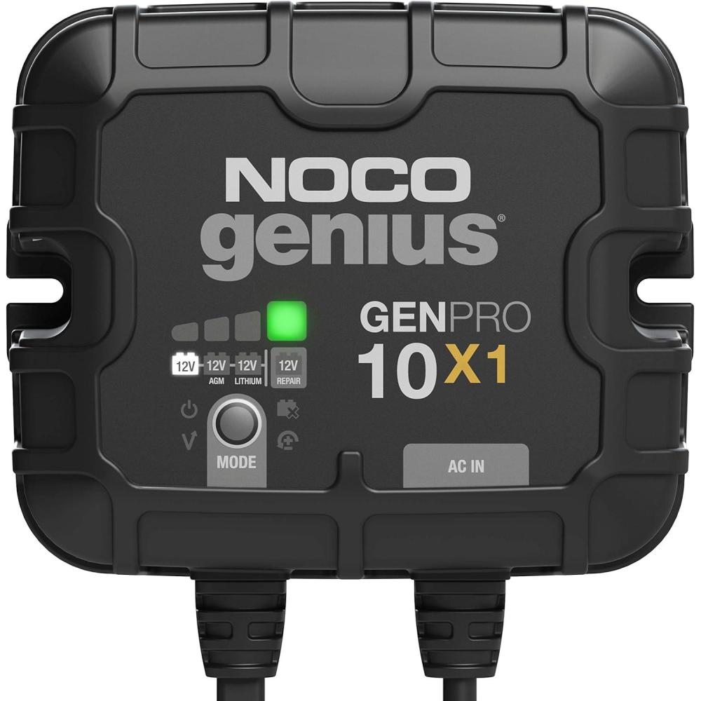 imageNOCO Genius GENPRO10X1 1Bank 10A Onboard Battery Charger  10A Per Bank 12V Waterproof Marine Charger with Overcharge Protection ampamp Temperature Compensation  for LeadAcid ampamp Lithium Batteries10A 10A per Bank