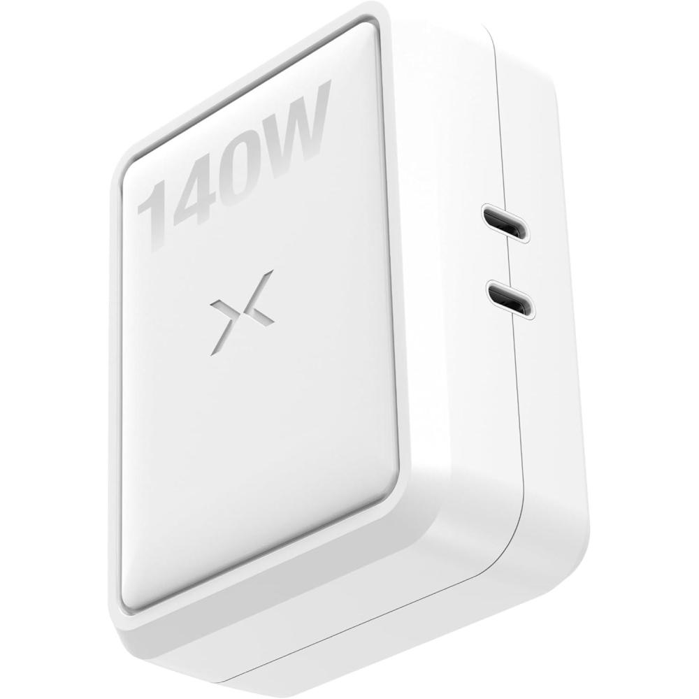 imageNOCO XGrid X140 140W USBC Charger Dual Port GaN Power Adapter with PD 31 QC 50 and PPS Fast Charging with Smart Power Distribution Foldable Wall Plug UL Listed