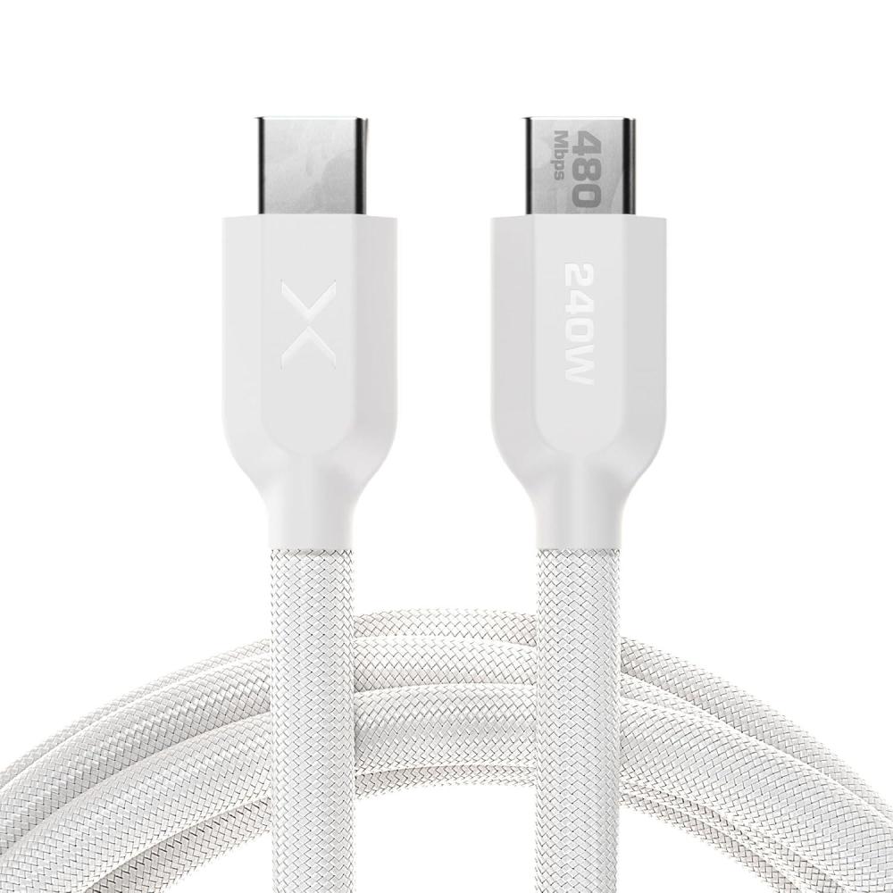 imageNOCO XGrid XC1 240W USBC to USBC Cable  Type C Fast Charging Cord USBIF Certified Smart EMarker Chip 480Mbps Data UltraFlex Braided Nylon  Silicone Jacket 3Foot Durable Design