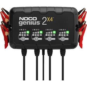 NOCO GENIUS2X4: 8A 4-Bank Smart Battery Charger (2A/Bank) – 6V/12V Automatic Maintainer, Trickle Charger & Desulfator with Overcharge Protection & Temperature Compensation – For Lead-Acid & Lithium(8A (2A per Bank))