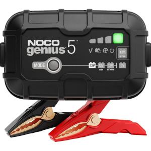 NOCO GENIUS5: 5A 6V/12V Smart Battery Charger – Automatic Maintainer, Trickle Charger & Desulfator with Overcharge Protection & Temperature Compensation – For Lead-Acid & Lithium Batteries(5A)