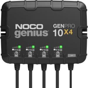 NOCO Genius GENPRO10X4: 4-Bank, 40A Onboard Battery Charger – 10A Per Bank, 12V Waterproof Marine Charger with Overcharge Protection & Temperature Compensation – for Lead-Acid & Lithium Batteries