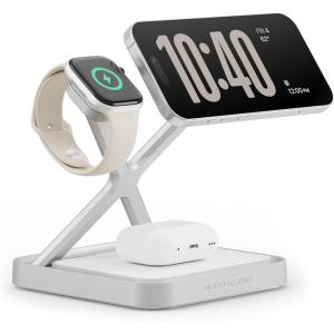 NOCO XGrid XDS3: 3-in-1 Wireless Charging Stand – Charging Station for iPhone, Apple Watch, and AirPods – MagSafe Compatible, Qi2 Certified – Includes 45W USB-C Wall Charger and 6.5-Foot USB-C Cable
