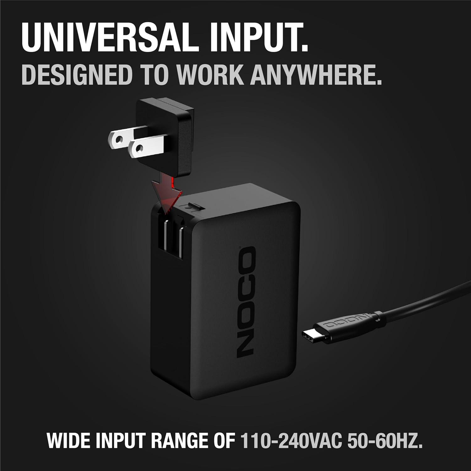image:imageNOCO U65 65W USBC Charger Power Delivery PD Fast Portable Micro Wall Charger and International Travel Charger with Interchangeable Plugs for Apple Google Samsung Microsoft and More